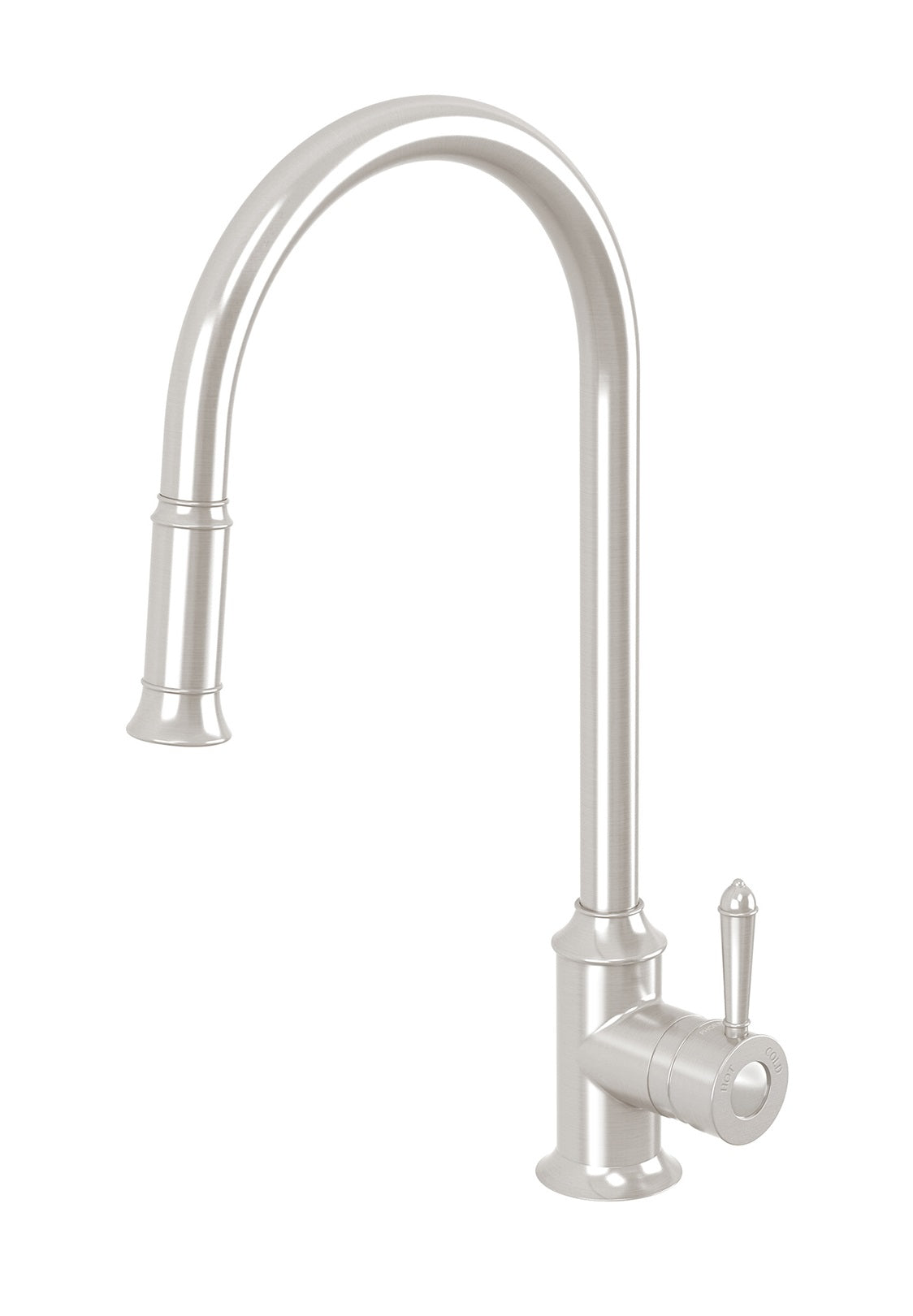 PHOENIX NOSTALGIA LEAD FREE PULL OUT SINK MIXER 476MM BRUSHED NICKEL