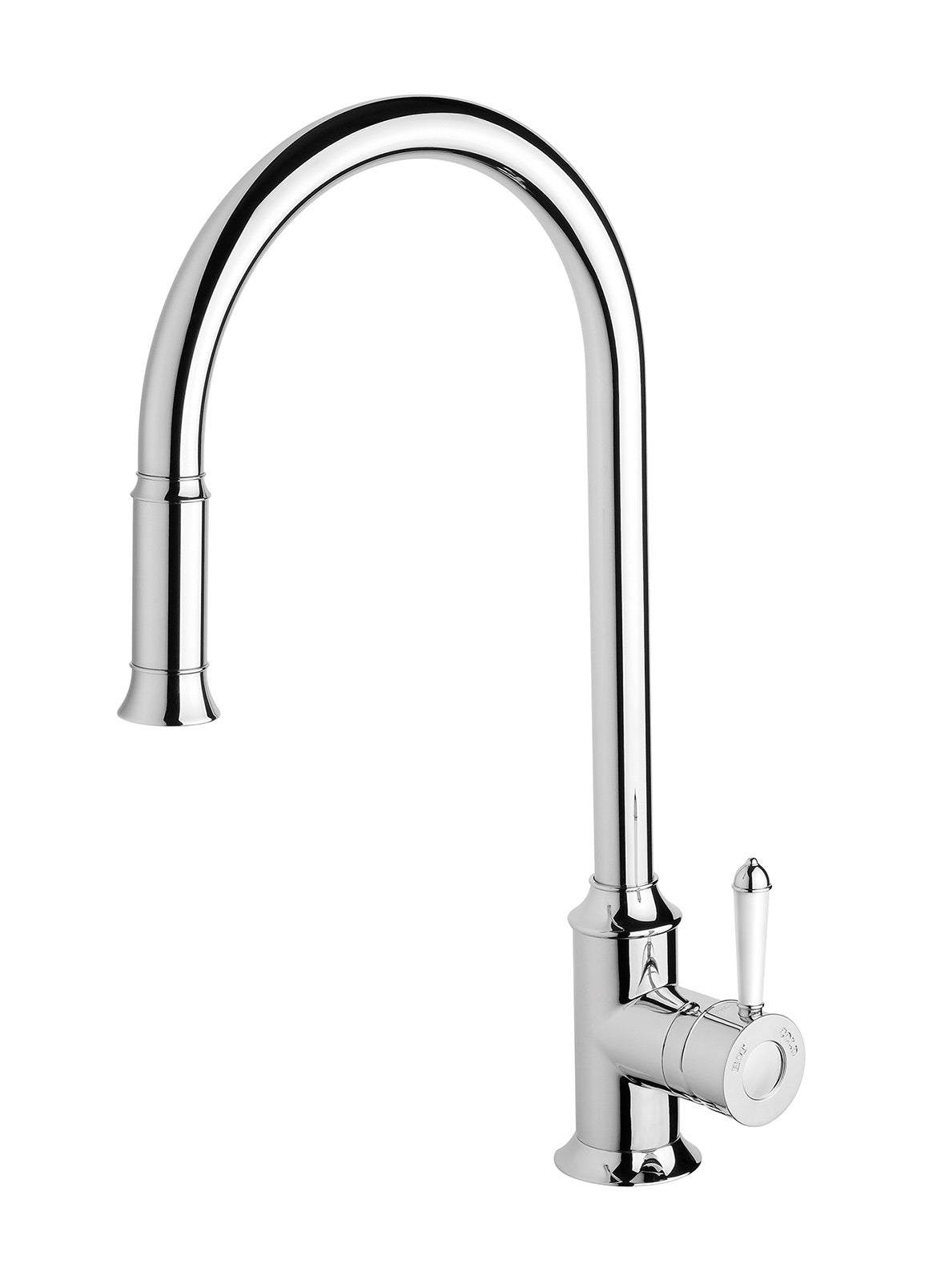 PHOENIX NOSTALGIA LEAD FREE PULL OUT SINK MIXER 476MM CHROME AND WHITE