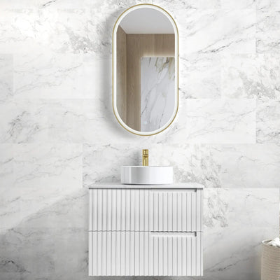 OTTI NOOSA MATTE WHITE 750MM SINGLE BOWL WALL HUNG VANITY