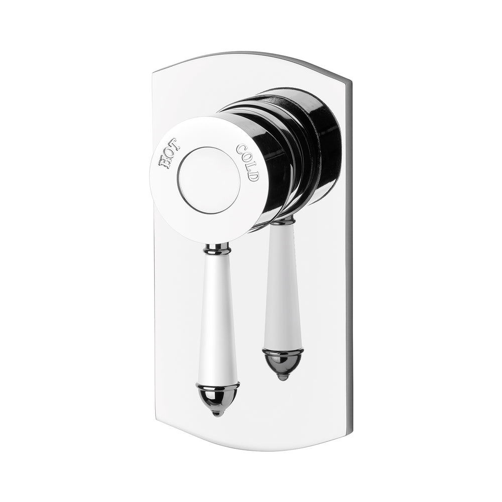 PHOENIX NOSTALGIA LEAD FREE SHOWER / WALL MIXER 154MM CHROME AND WHITE