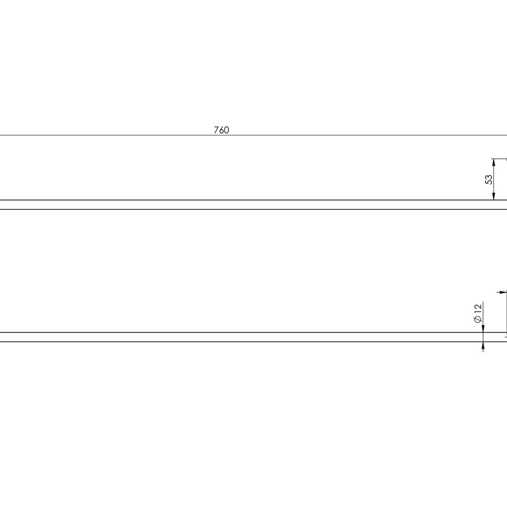 PHOENIX NOSTALGIA SINGLE NON-HEATED TOWEL RAIL BRUSHED NICKEL 760MM