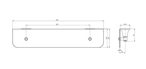PHOENIX NOSTALGIA GLASS SHELF BRUSHED NICKEL 500MM