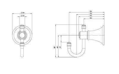 PHOENIX NOSTALGIA ROBE HOOK CHROME 89MM