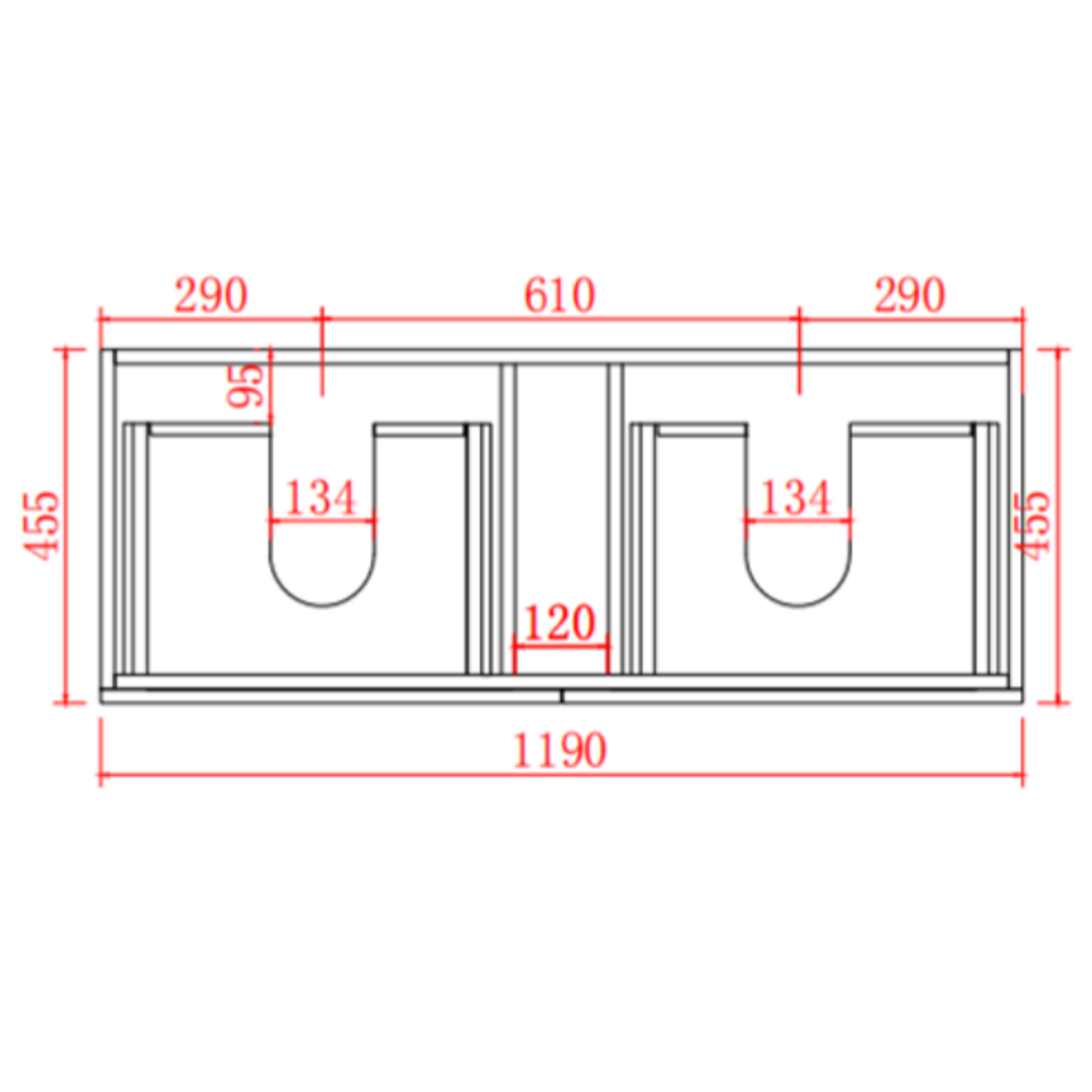 POSEIDON STELLA OAK 1200MM DOUBLE BOWL WALL HUNG VANITY