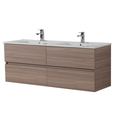 POSEIDON STELLA OAK 1200MM DOUBLE BOWL WALL HUNG VANITY