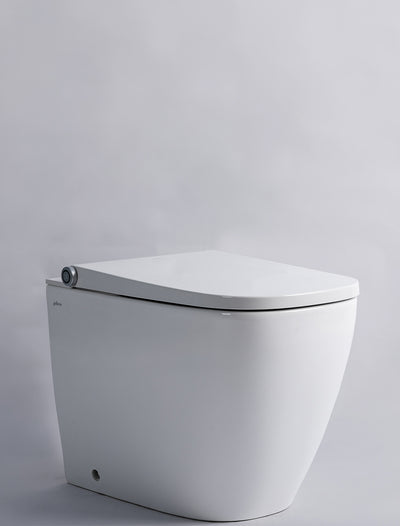 GALLARIA OMNI COMFORT RIMLESS WALL FACE PAN AND REMOTE BIDET PACKAGE GLOSS WHITE