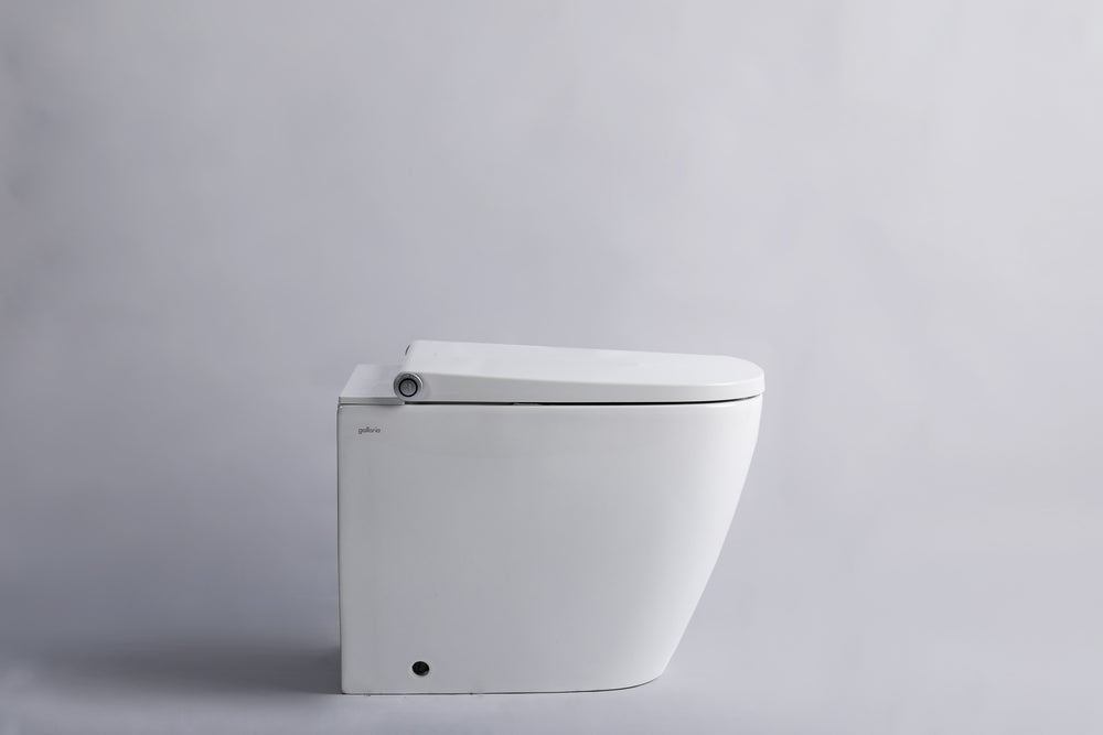 GALLARIA OMNI COMFORT RIMLESS WALL FACE PAN AND REMOTE BIDET PACKAGE GLOSS WHITE