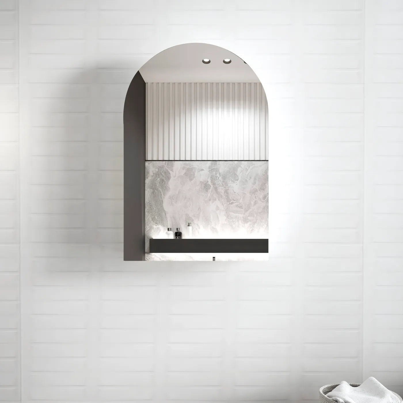 OTTI ARCHIE BLACK OAK SHAVING CABINET 600X900MM