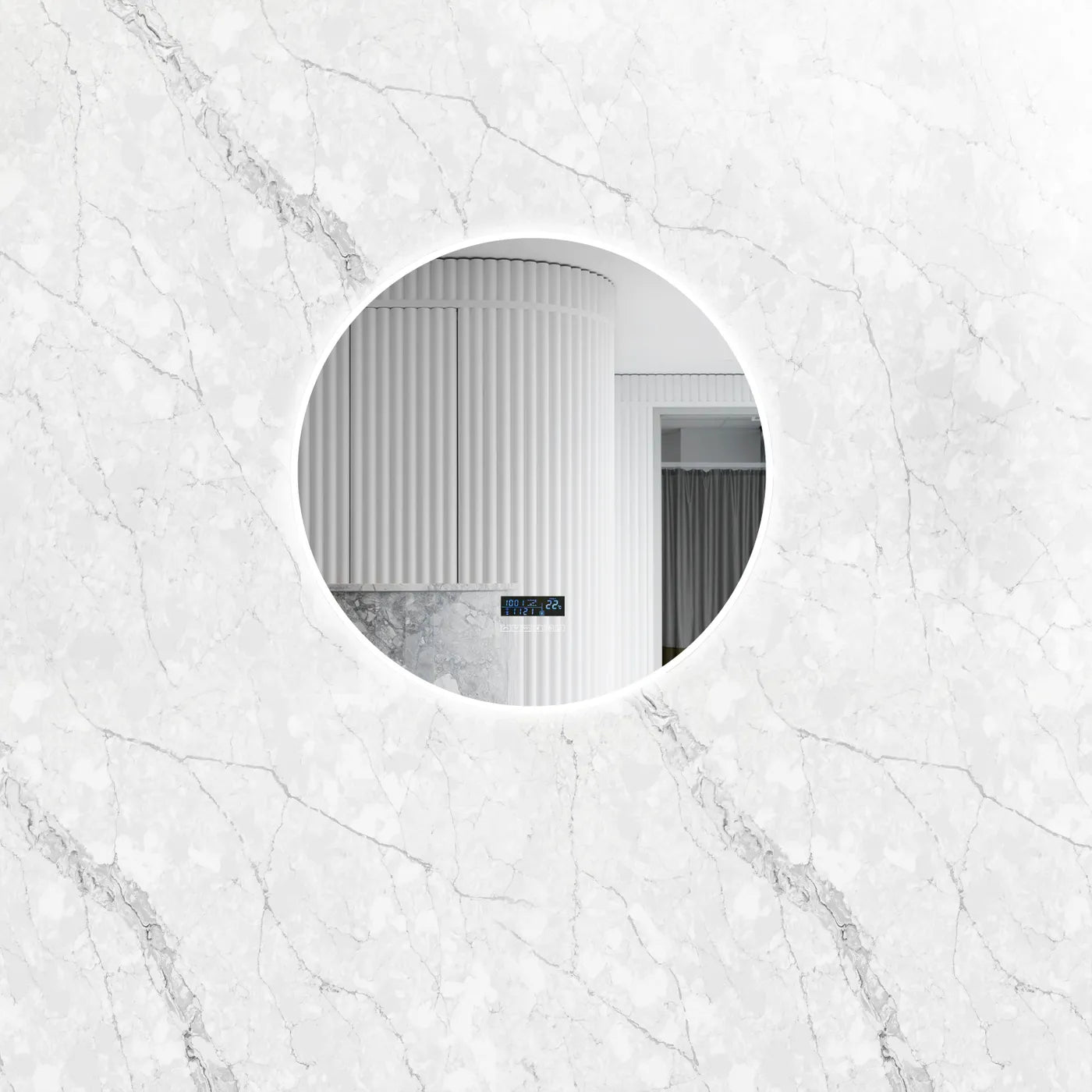 OTTI BRONTE LED MIRROR ROUND WITH BLUETOOTH SPEAKER 800X800MM
