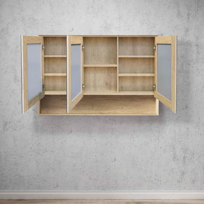 OTTI BYRON NATURAL OAK MIRROR SHAVING CABINET 1200X800MM