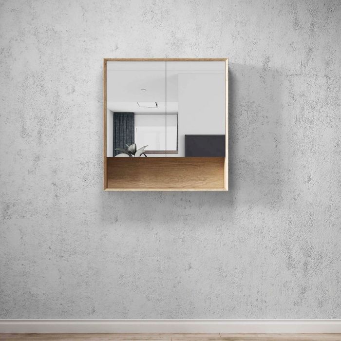 OTTI BYRON NATURAL OAK MIRROR SHAVING CABINET 750X800MM