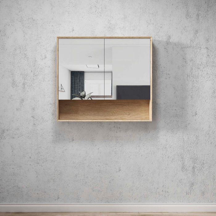 OTTI BYRON NATURAL OAK MIRROR SHAVING CABINET 900X800MM