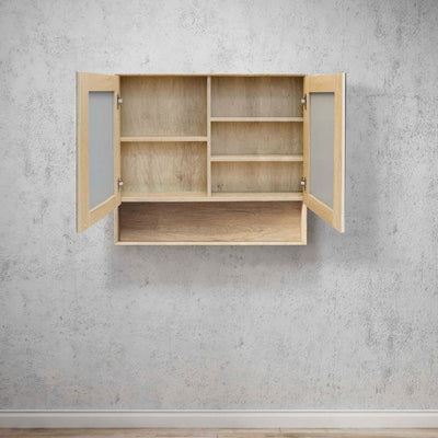 OTTI BYRON NATURAL OAK MIRROR SHAVING CABINET 900X800MM