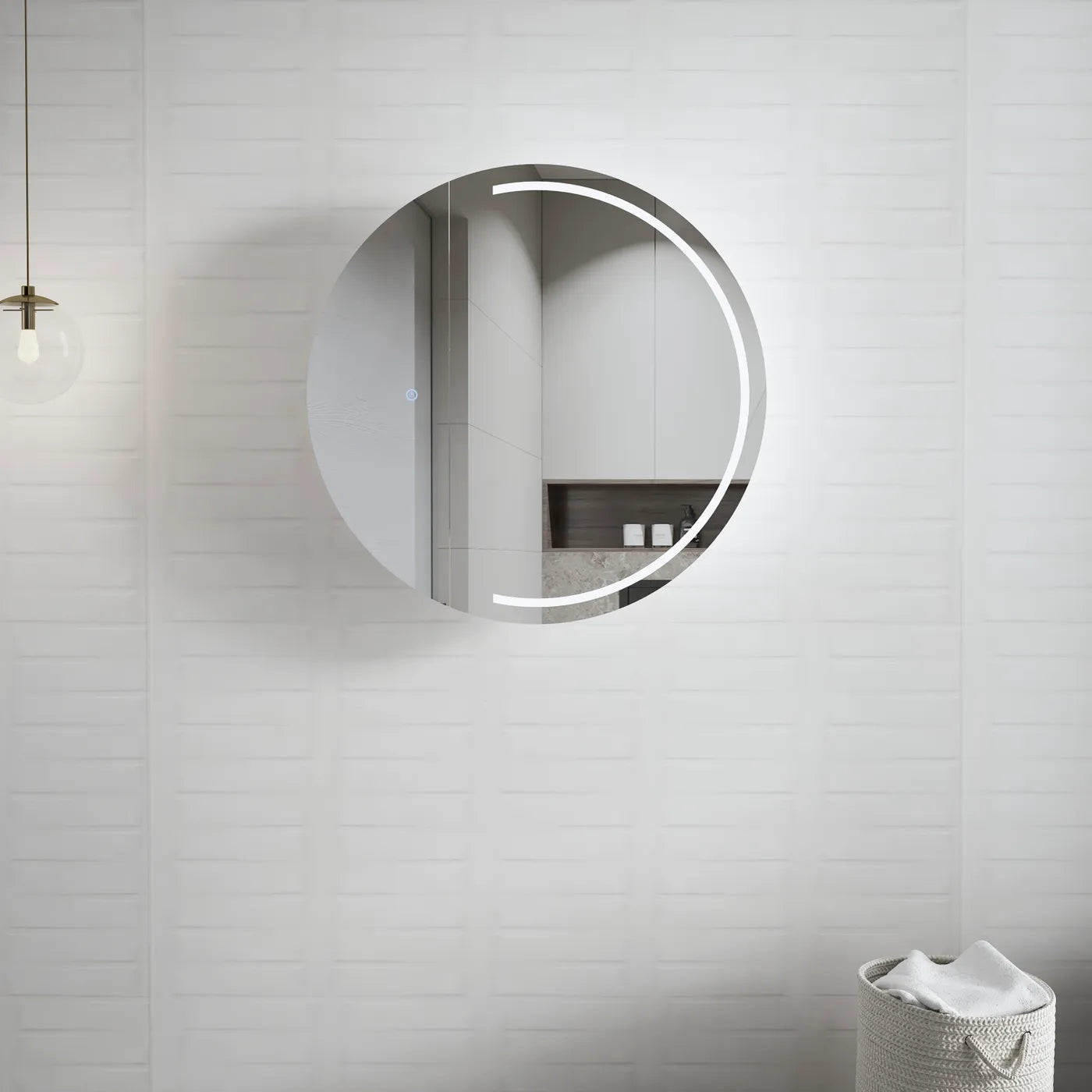 OTTI LONDON MATTE WHITE LED SHAVING CABINET 800X500MM