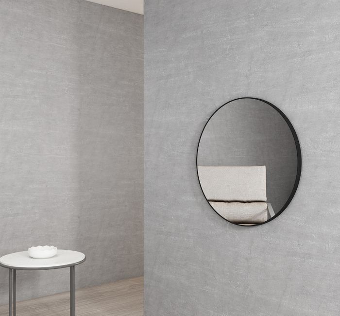 OTTI LONDON MATTE BLACK ROUND MIRROR 700X700MM