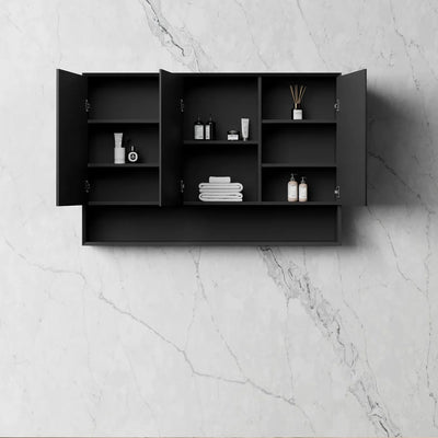 OTTI MARLO WALL HUNG BLACK SHAVING CABINET 1200X800MM