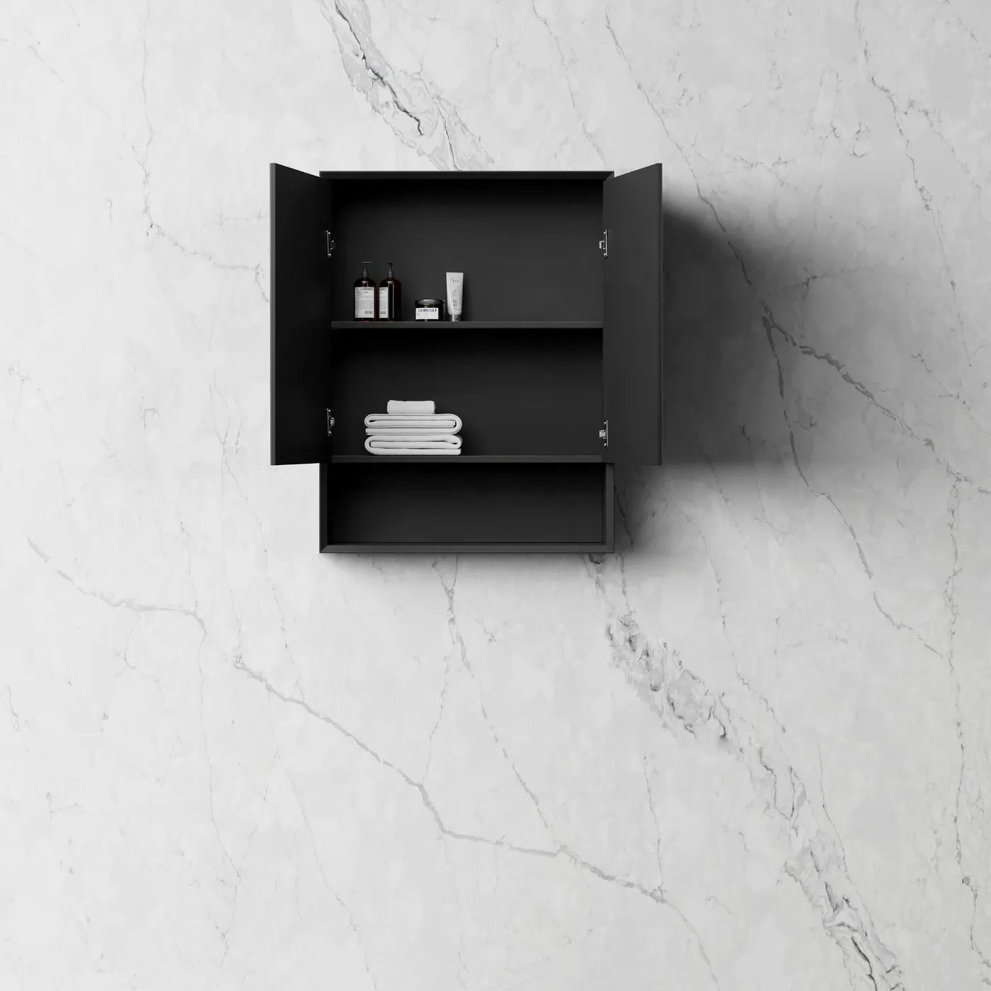 OTTI MARLO WALL HUNG BLACK SHAVING CABINET 600X800MM