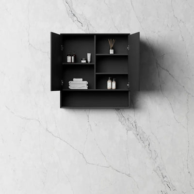 OTTI MARLO MATTE BLACK WALL HUNG SHAVING CABINET 750X800MM