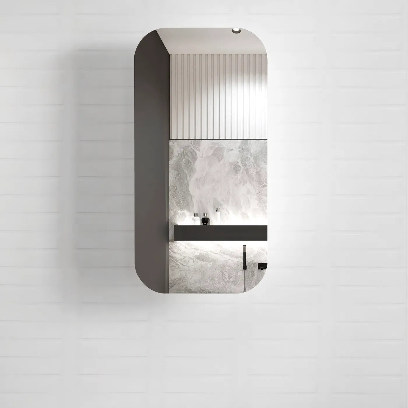 OTTI NEWPORT BLACK OAK SHAVING CABINET 450X900MM