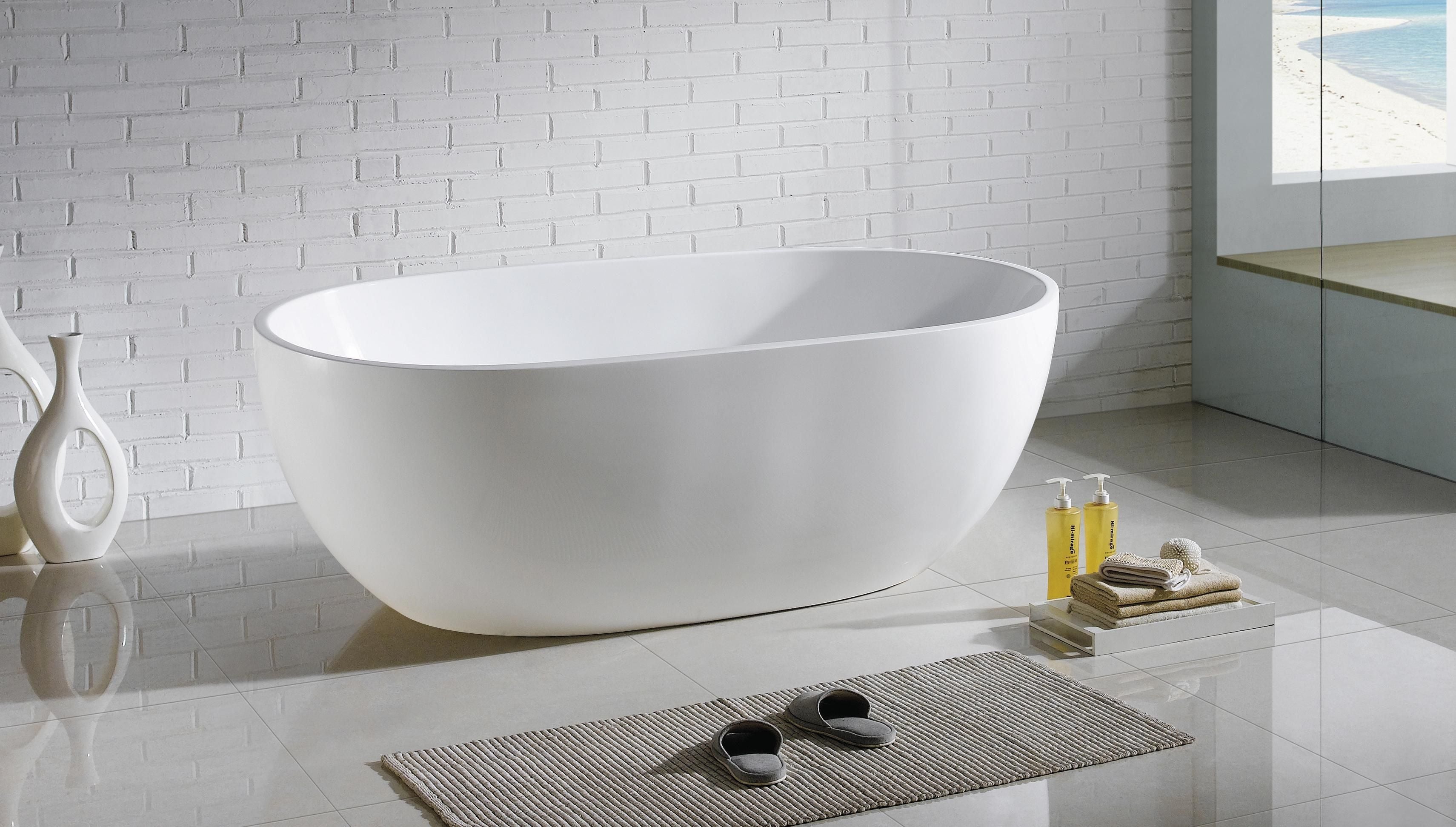 POSEIDON OLIVIA FREE STANDING BATHTUB GLOSS WHITE (AVAILABLE IN 1000MM, 1300MM ,1530MM AND 1690MM)