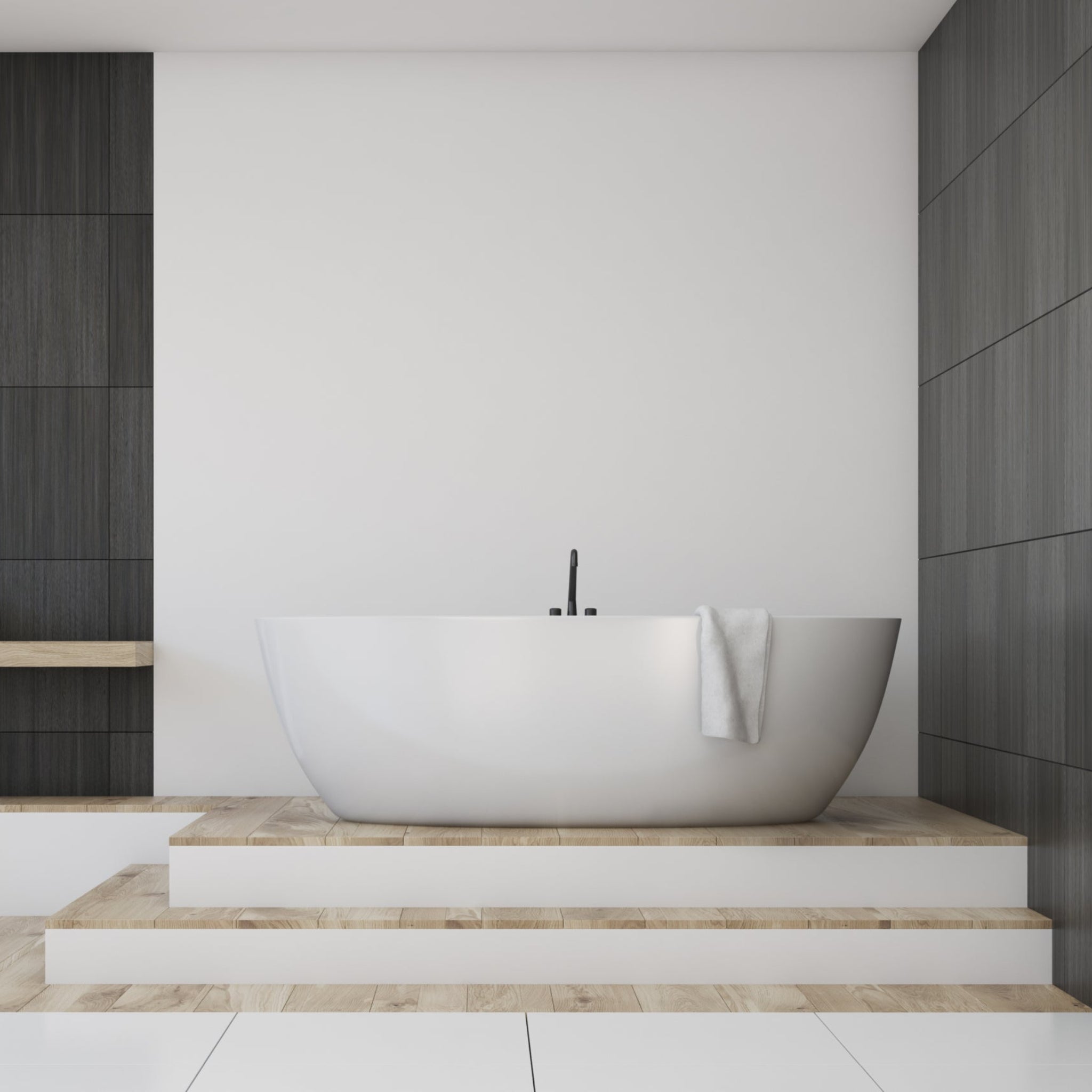POSEIDON OLIVIA FREE STANDING BATHTUB MATTE WHITE (AVAILABLE IN 1400MM, 1530MM AND 1700MM)