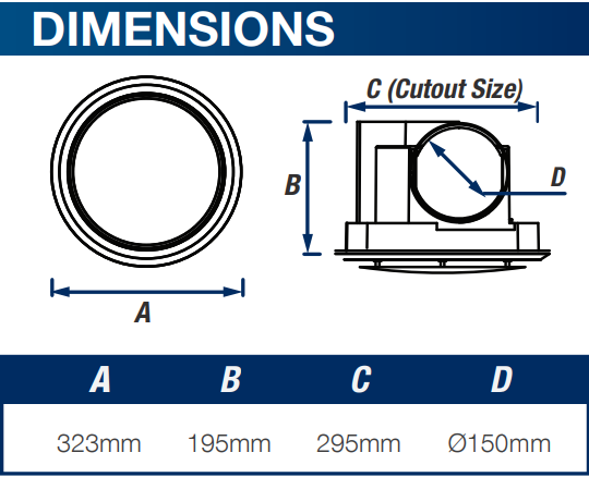 VENTAIR OLSON UNIVERSAL SIDE DUCTED EXHAUST FAN WHITE (AVAILABLE IN 200MM AND 250MM)