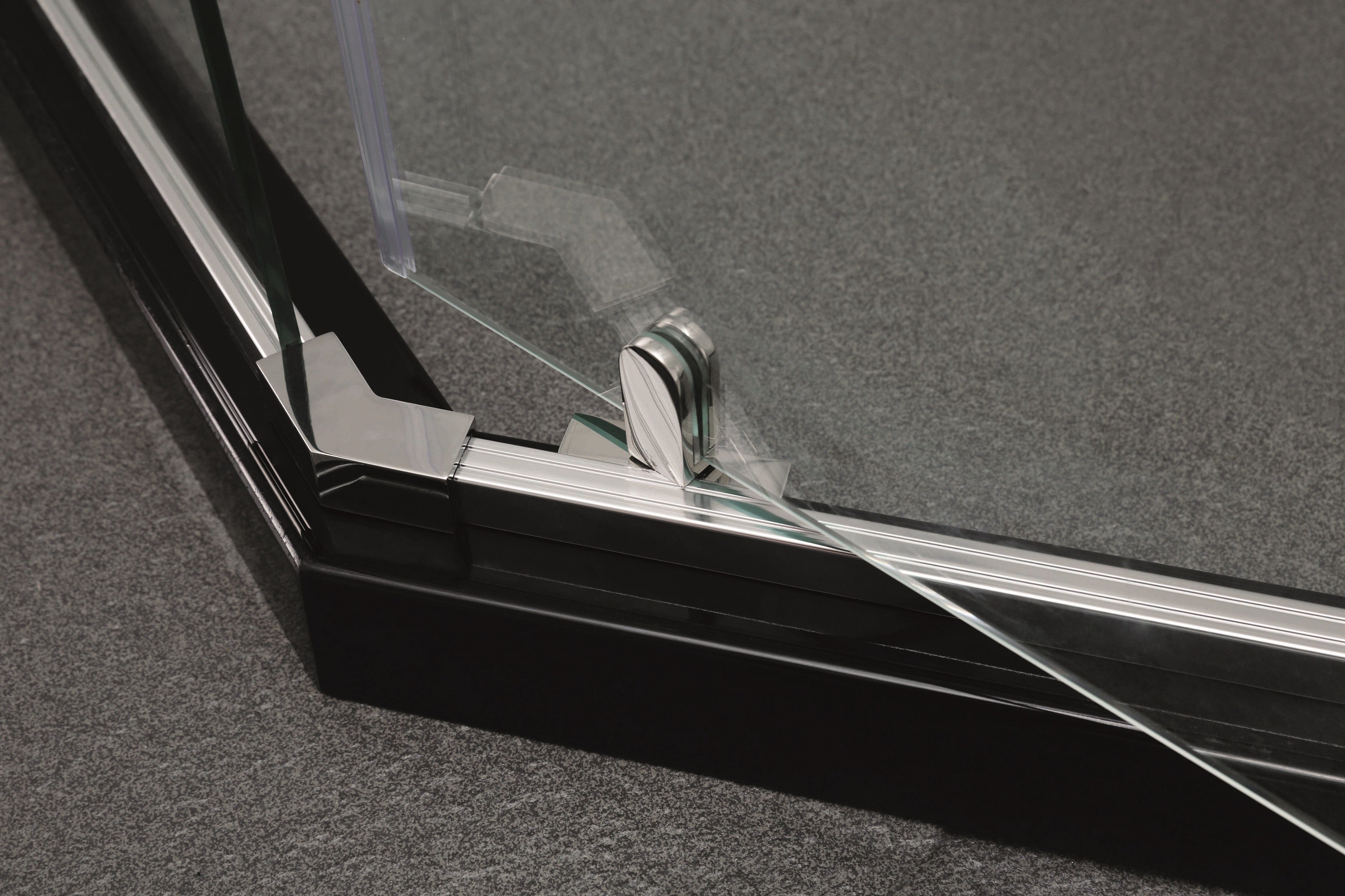 COVEY SEMI-FRAMELESS DIAMOND PIVOT DOOR SHOWER SCREEN CHROME