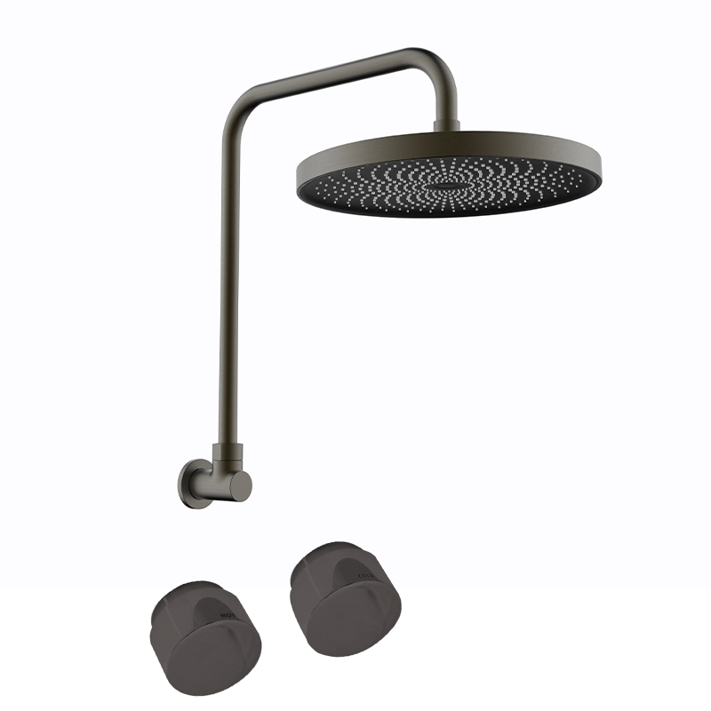 LINKWARE LOUI GOOSENECK SHOWER SET 260MM GUN METAL
