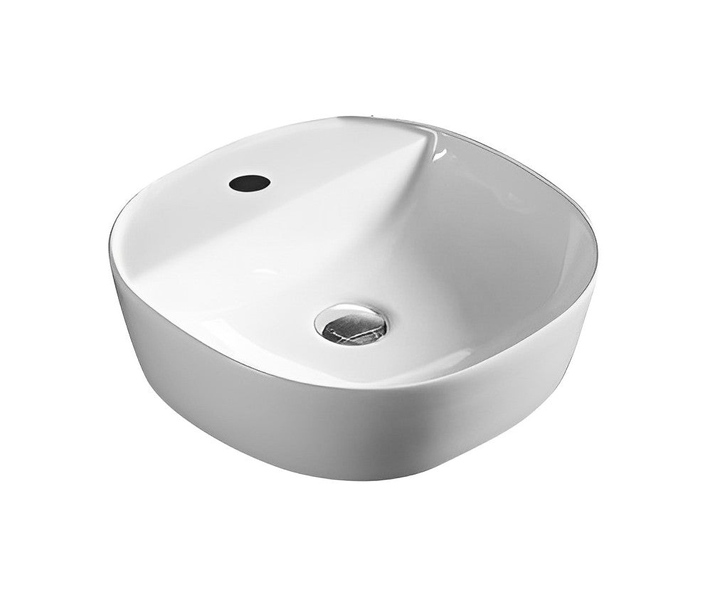 POSEIDON FINE CERAMIC BASIN ULTRA SLIM GLOSS WHITE 400MM