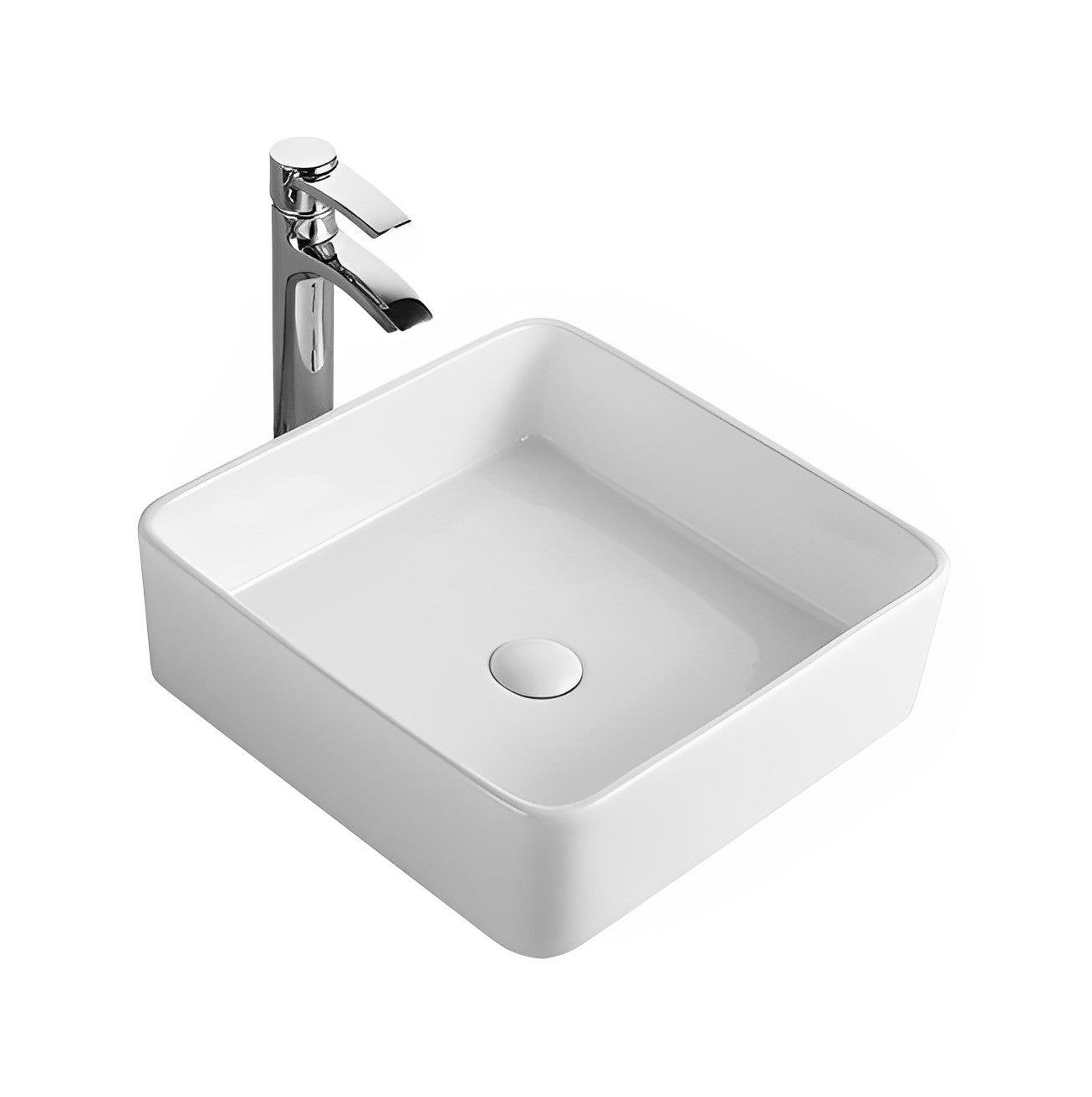 POSEIDON FINE CERAMIC BASIN ULTRA SLIM GLOSS WHITE 415MM