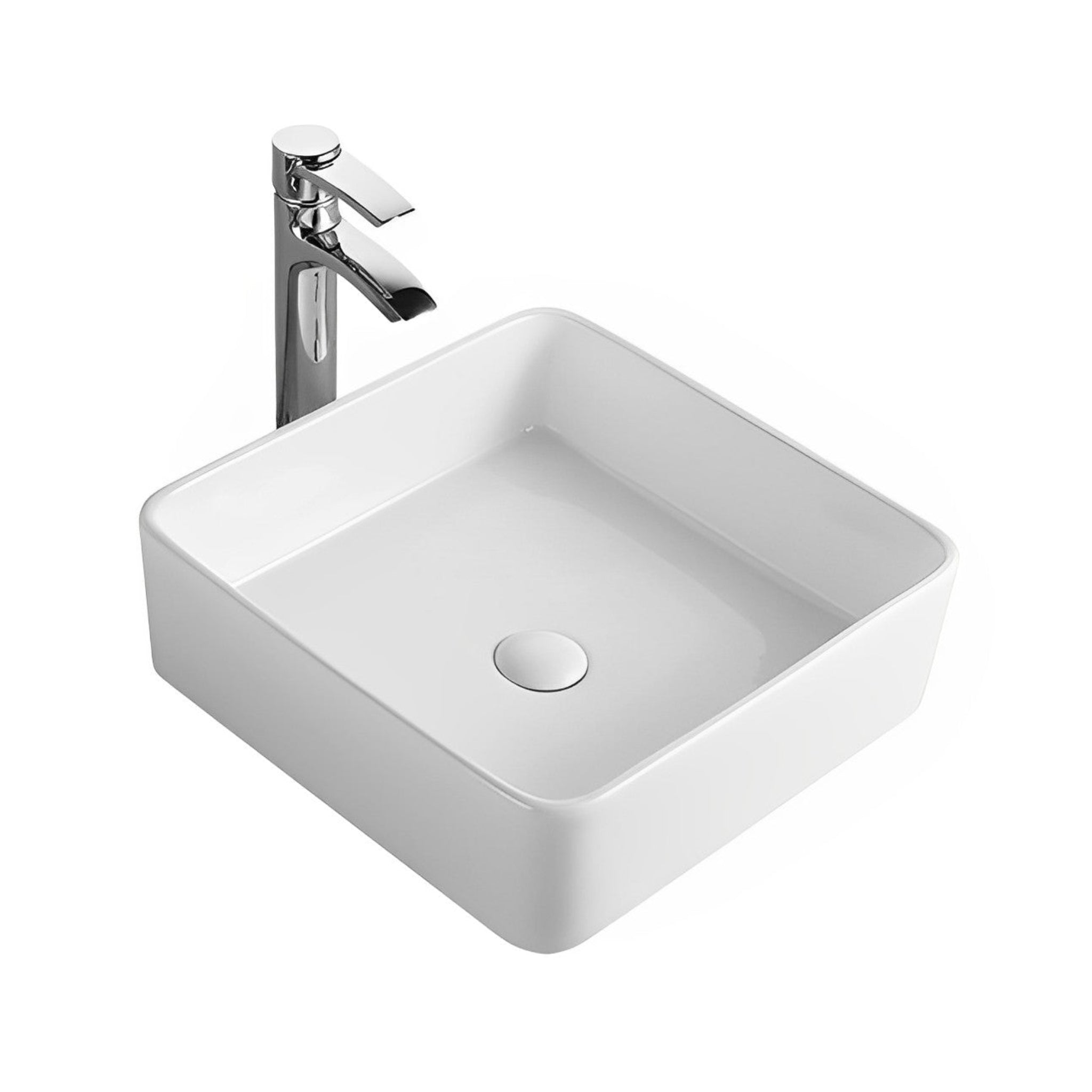 POSEIDON FINE CERAMIC BASIN ULTRA SLIM GLOSS WHITE 415MM