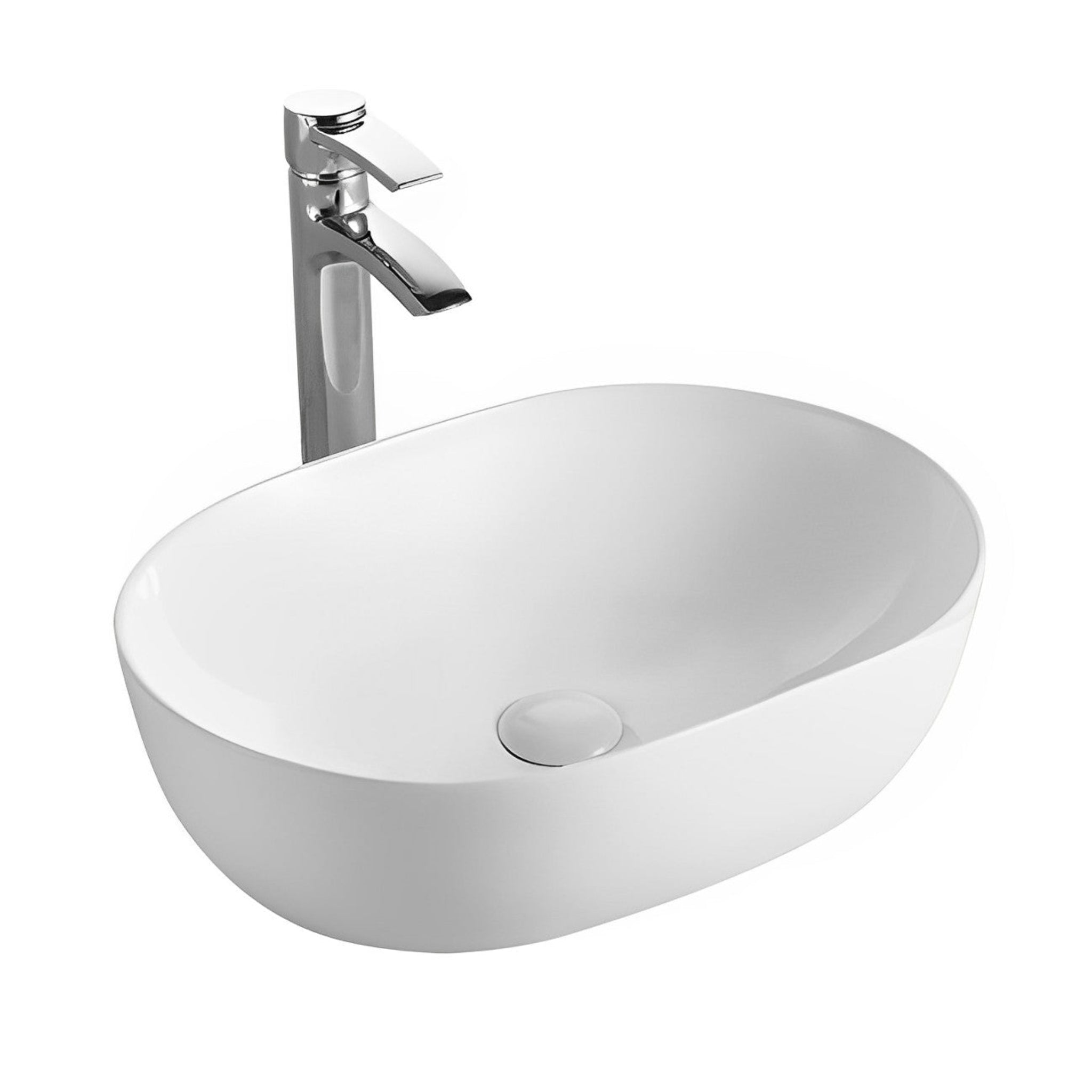 POSEIDON FINE CERAMIC BASIN ULTRA SLIM GLOSS WHITE 490MM
