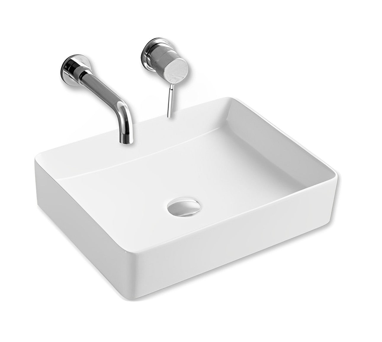 POSEIDON FINE CERAMIC BASIN ULTRA SLIM GLOSS WHITE 500MM