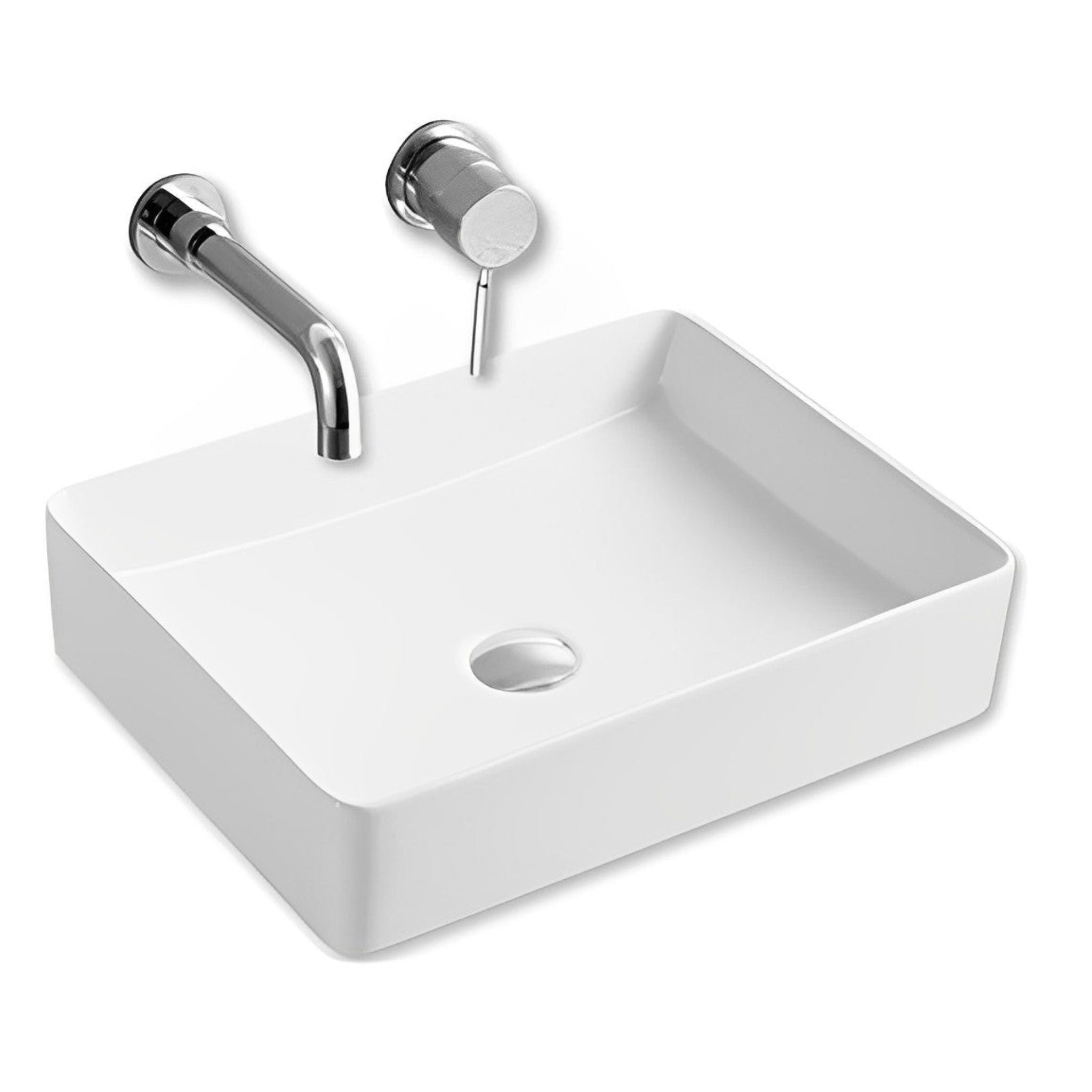 POSEIDON FINE CERAMIC BASIN ULTRA SLIM GLOSS WHITE 500MM