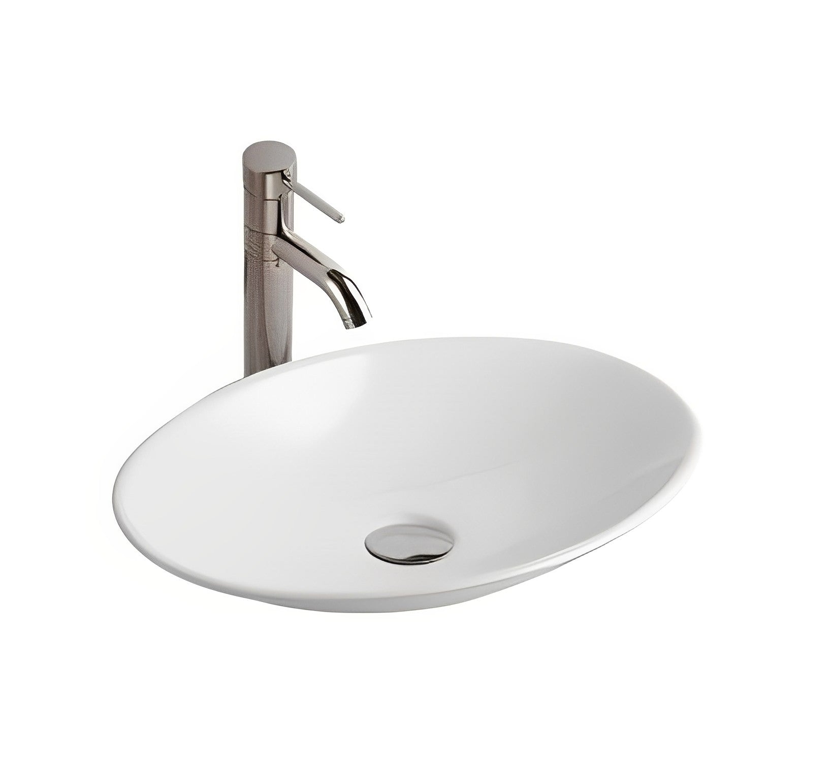 POSEIDON ABOVE COUNTER BASIN GLOSS WHITE 510MM
