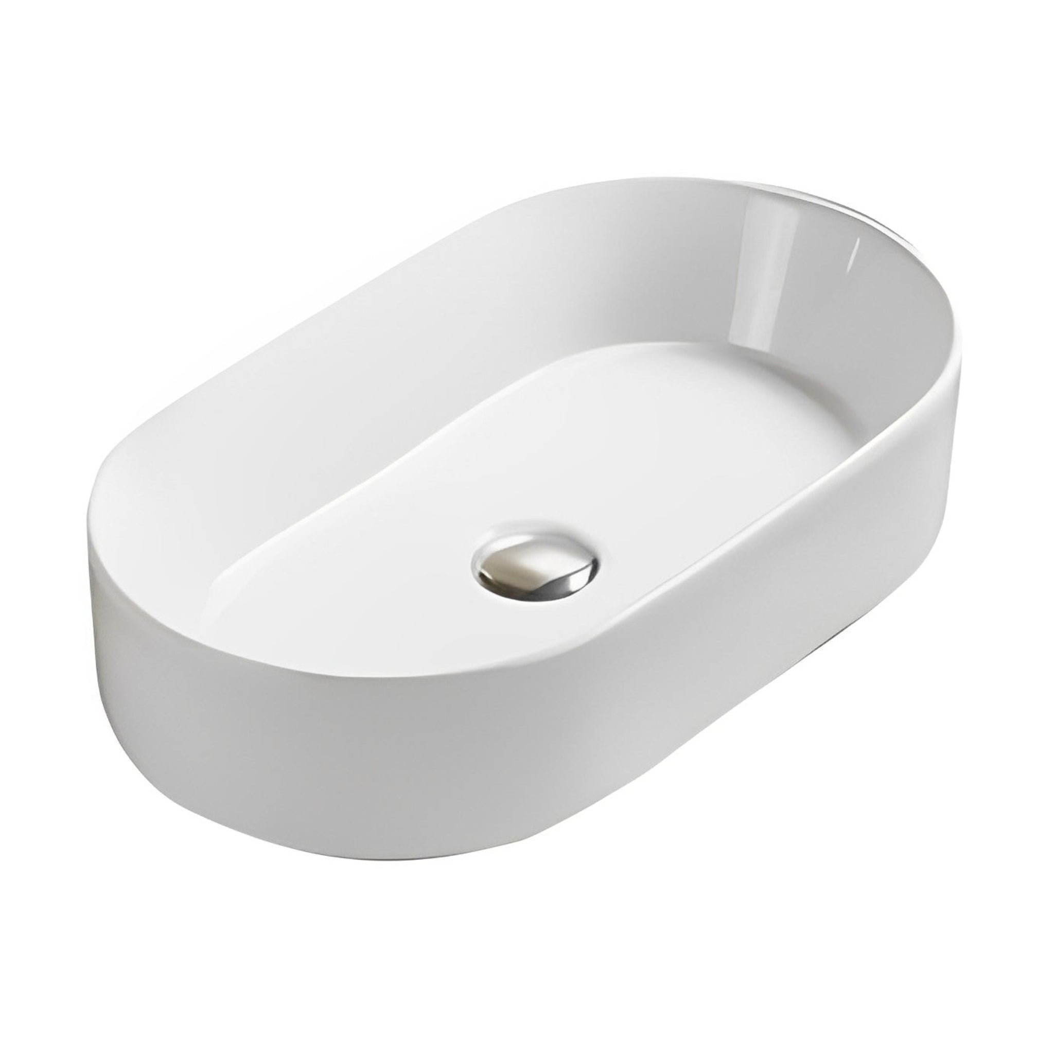 POSEIDON FINE CERAMIC BASIN ULTRA SLIM GLOSS WHITE 525MM