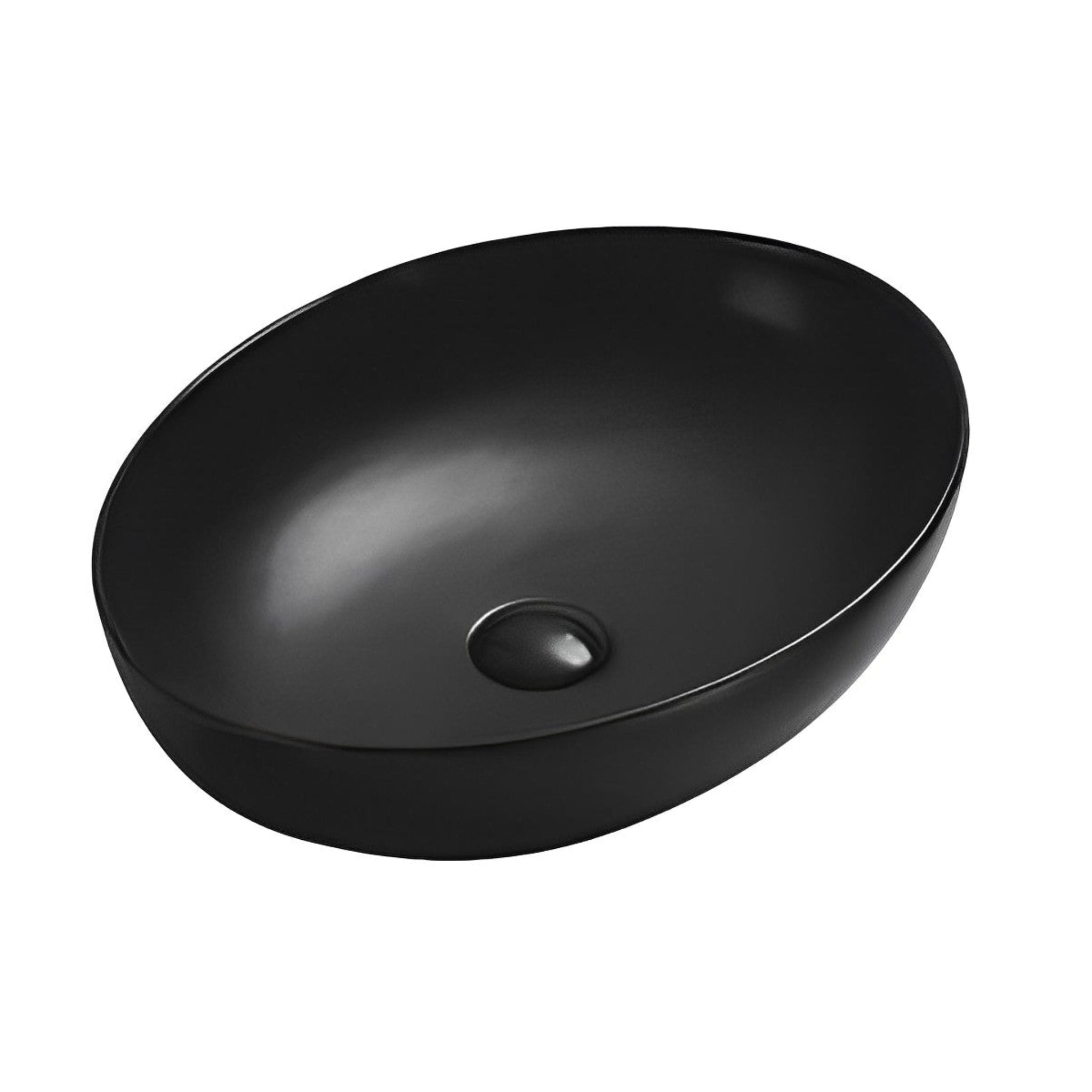 POSEIDON ABOVE COUNTER CERAMIC ART BASIN MATTE BLACK 520MM
