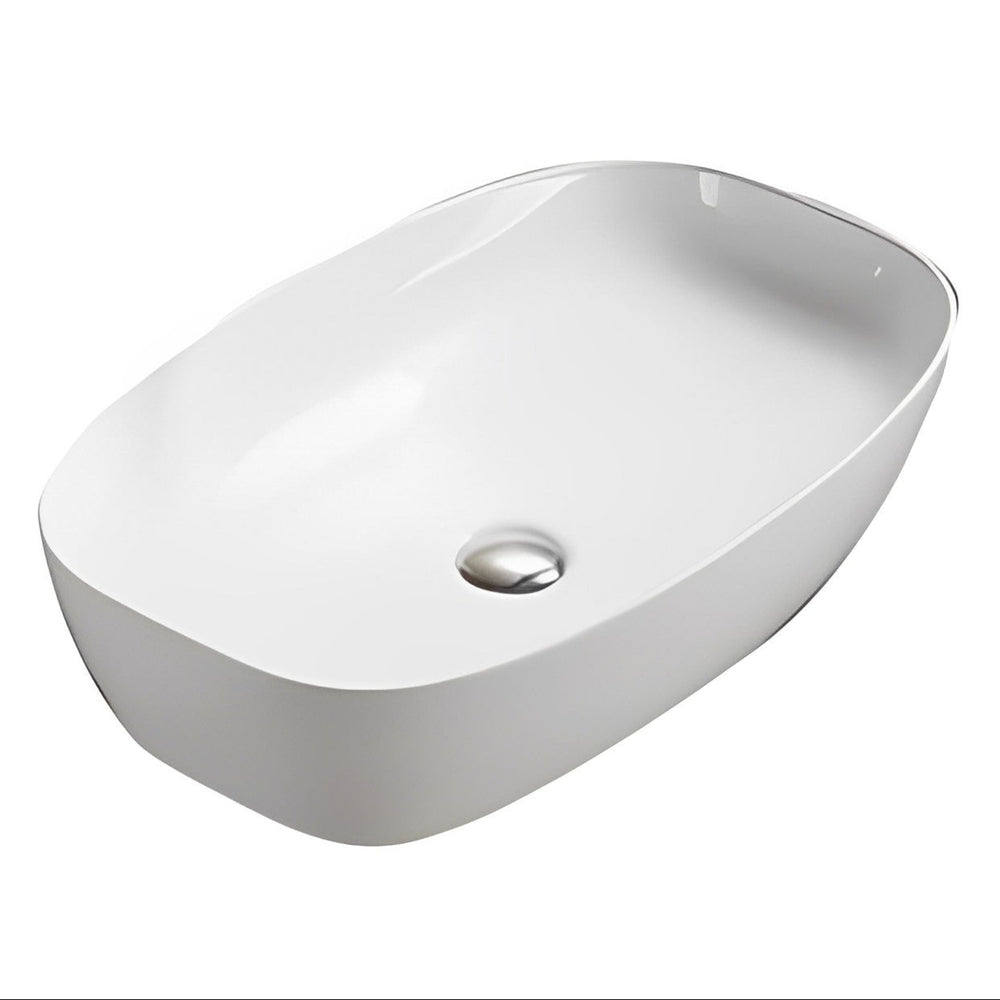 POSEIDON FINE CERAMIC BASIN ULTRA SLIM GLOSS WHITE 600MM