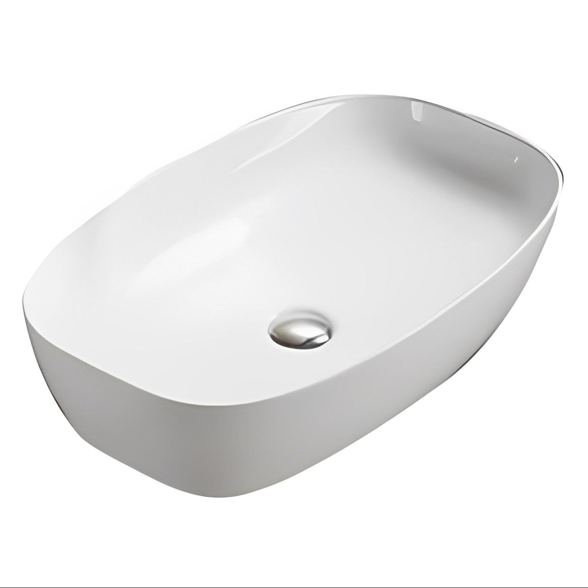 POSEIDON FINE CERAMIC BASIN ULTRA SLIM GLOSS WHITE 600MM