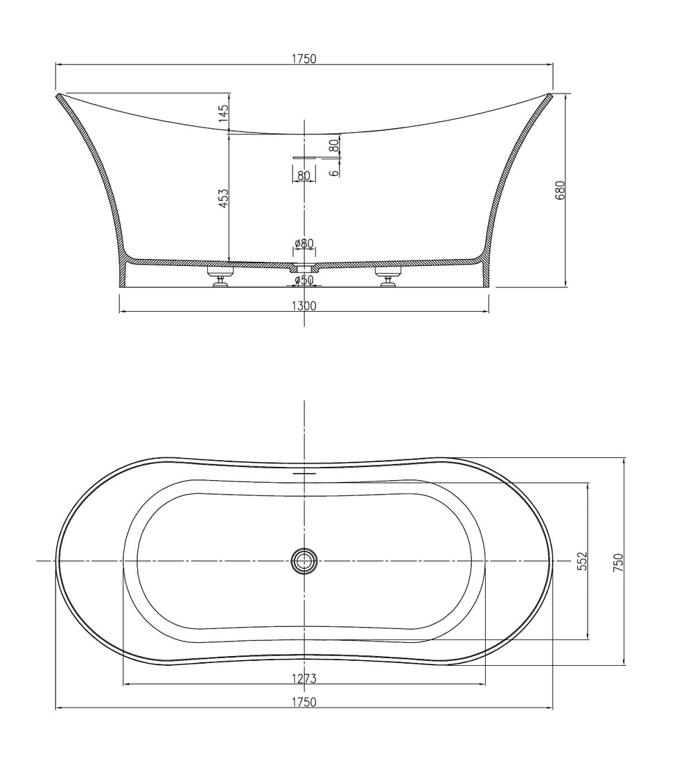 PIETRA BIANCA CROWN FREESTANDING STONE BATHTUB WITH CUSTOM COLOURS 1750MM