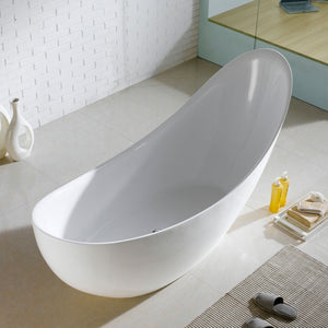 POSEIDON POSH FREE STANDING BATHTUB GLOSS WHITE WITH OVERFLOW (AVAILABLE IN 1500MM AND 1680MM)