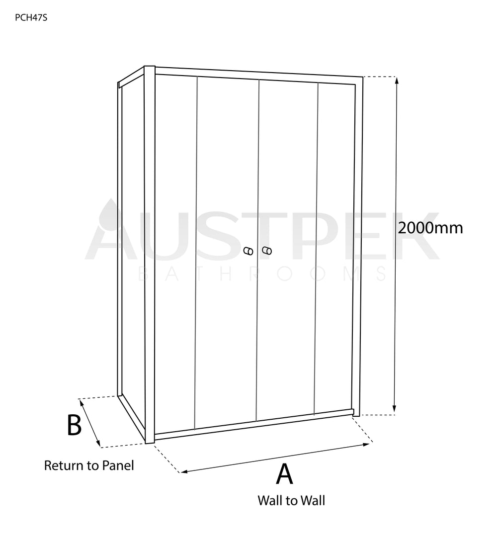 COVEY SEMI-FRAMELESS DOUBLE HORIZONTAL SLIDING DOOR SHOWER SCREEN MATTE BLACK