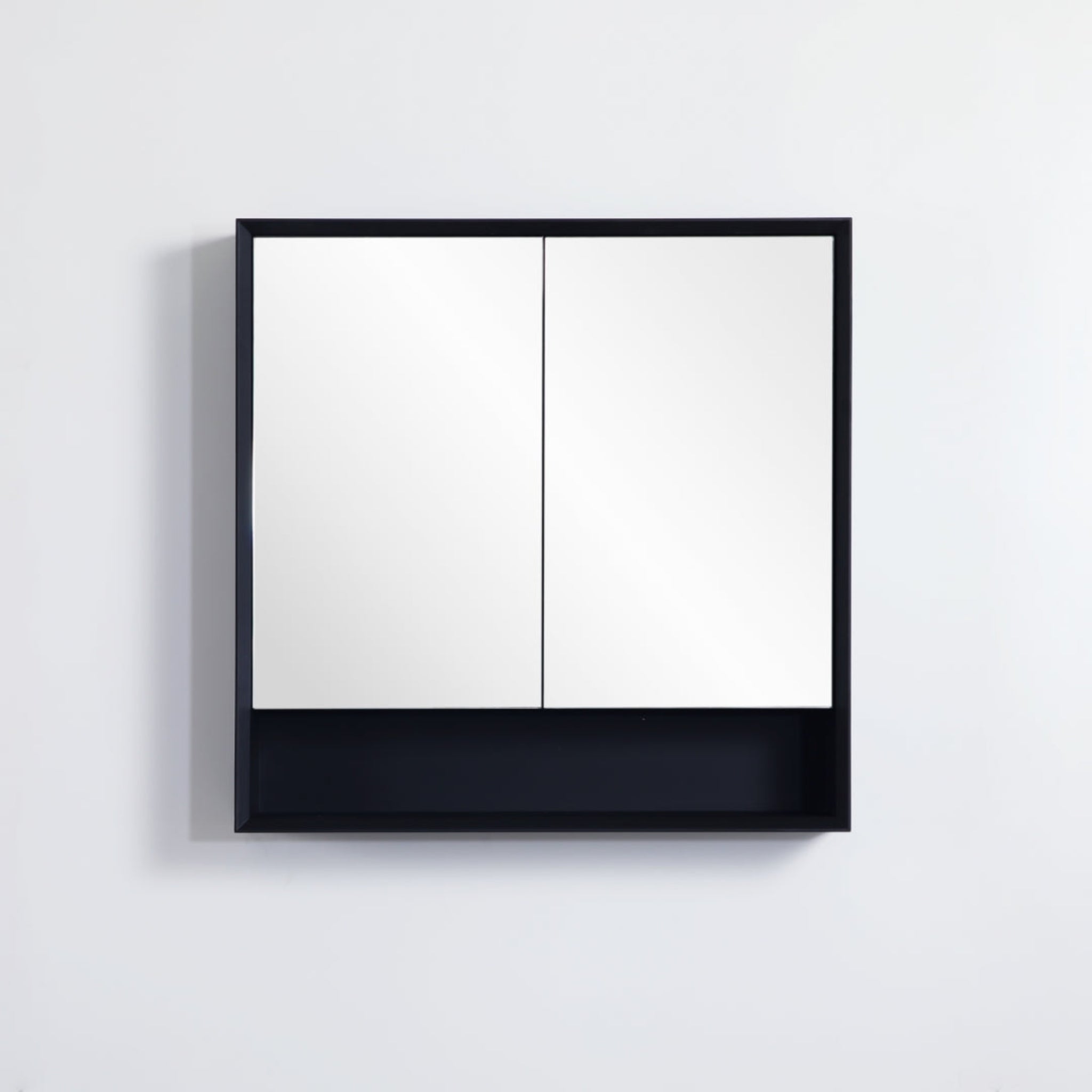 POSEIDON PETRA MATTE BLACK SHAVING CABINET 750X750MM