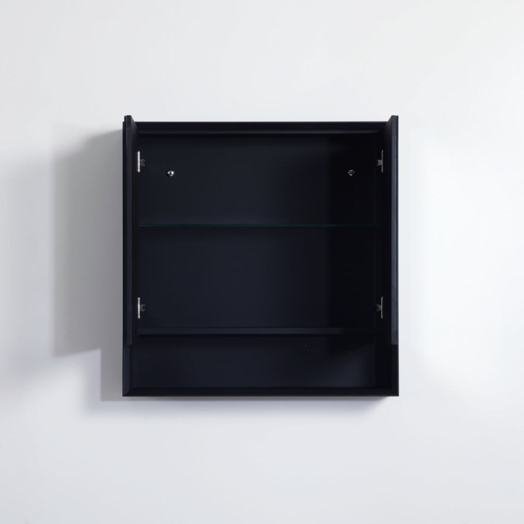 POSEIDON PETRA MATTE BLACK SHAVING CABINET 750X750MM