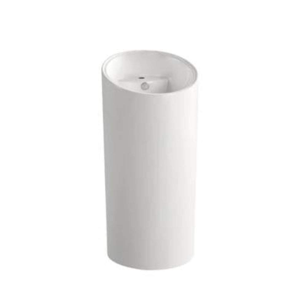 POSEIDON FREESTANDING ROUND CERAMIC BASIN GLOSS WHITE 960MM