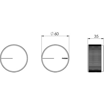 PHOENIX AXIA WALL TOP ASSEMBLIES EXTENDED SPINDLES BRUSHED NICKEL