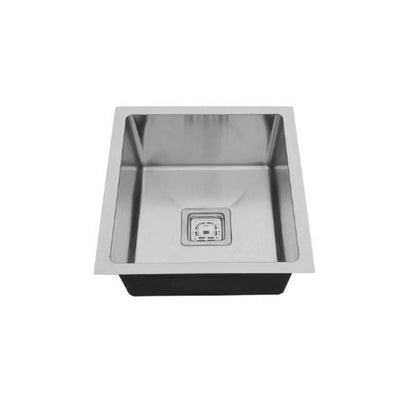 POSEIDON SQUARE WASTE HANDMADE STAINLESS STEEL KITCHEN SINK 380MM