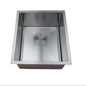 POSEIDON HANDMADE SINGLE BOWL UNDERMOUNT KITCHEN SINK STAINLESS STEEL 390MM