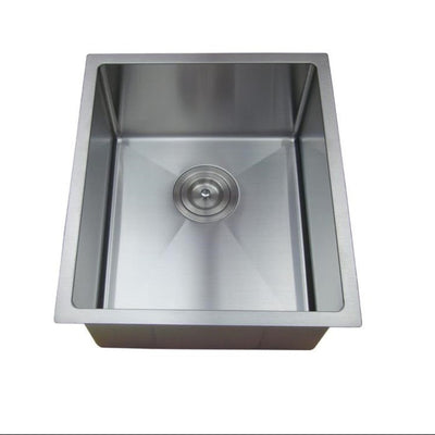 POSEIDON HANDMADE SINGLE BOWL UNDERMOUNT KITCHEN SINK STAINLESS STEEL 390MM