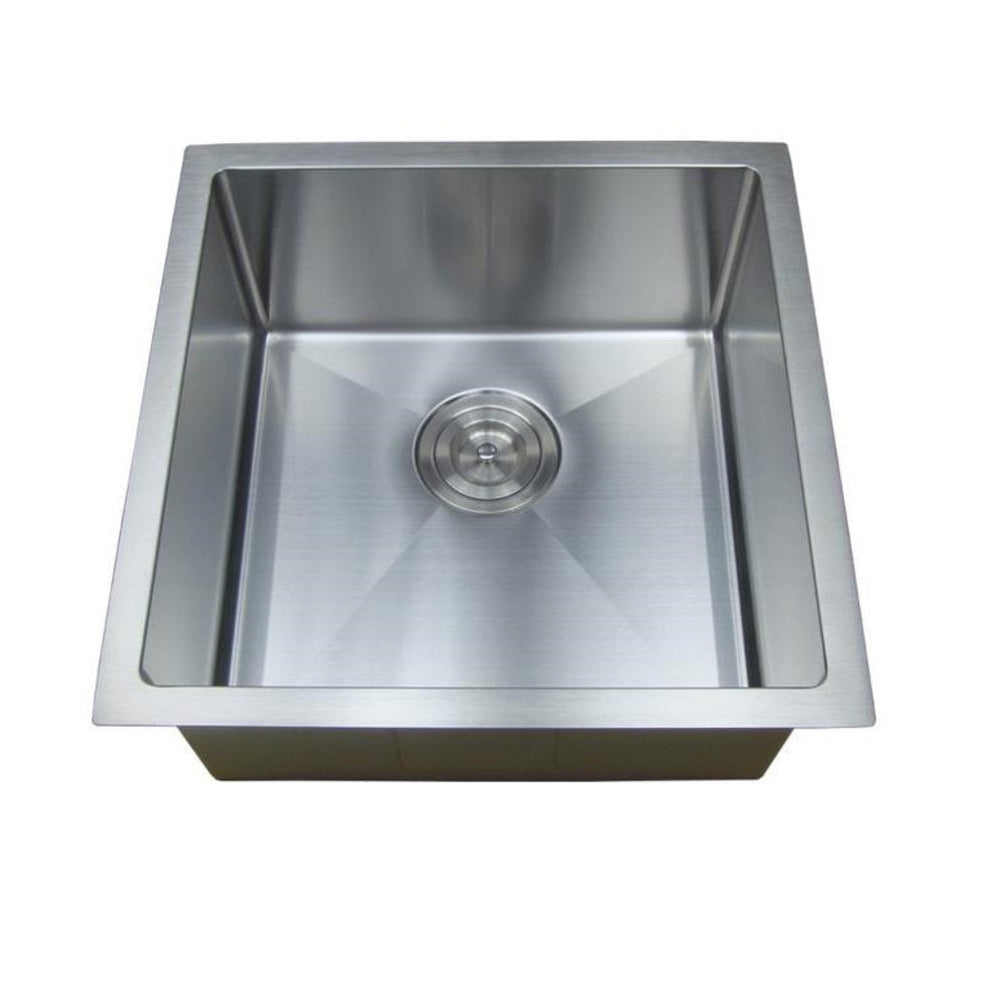 POSEIDON HANDMADE SINGLE BOWL UNDERMOUNT KITCHEN SINK STAINLESS STEEL 450MM